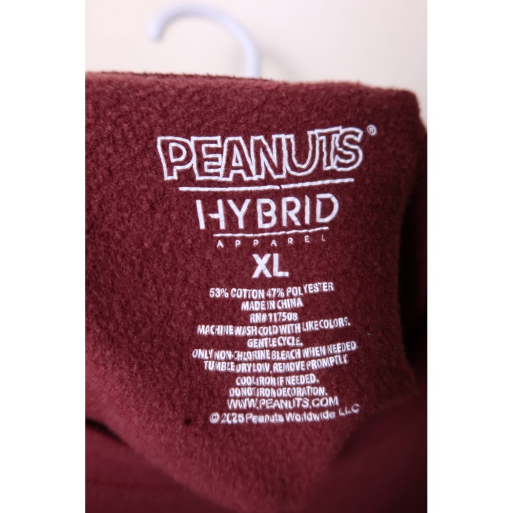 Peanuts Snoopy Woodstock Graphic Sweatshirt Maroon Burgundy Crewneck XL VGC - Picture 5 of 6